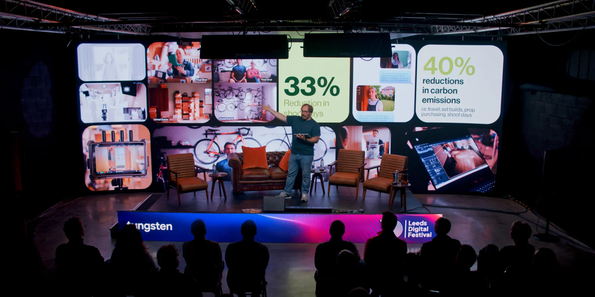 Andrew Beniston presenting at The Hybrid Production Approach, Leeds Digital Festival 2025